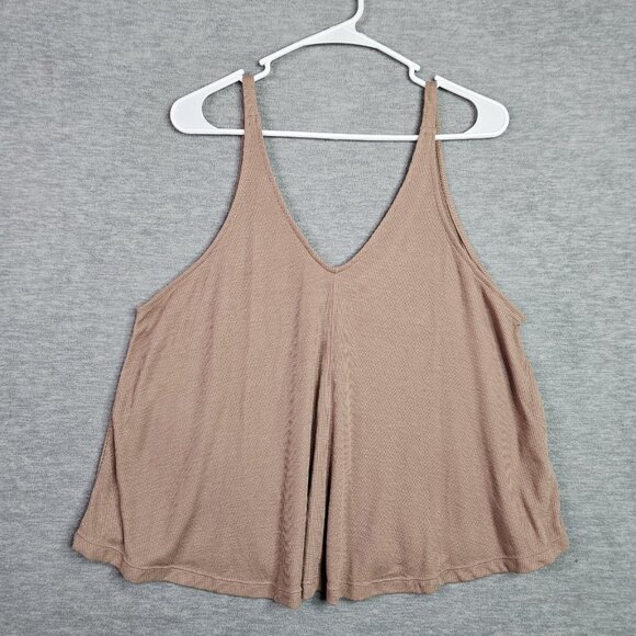 Free People Tops - Free People Intimately Women’s Dark Tan Sleeveless Rubbed Tank Top Sz S